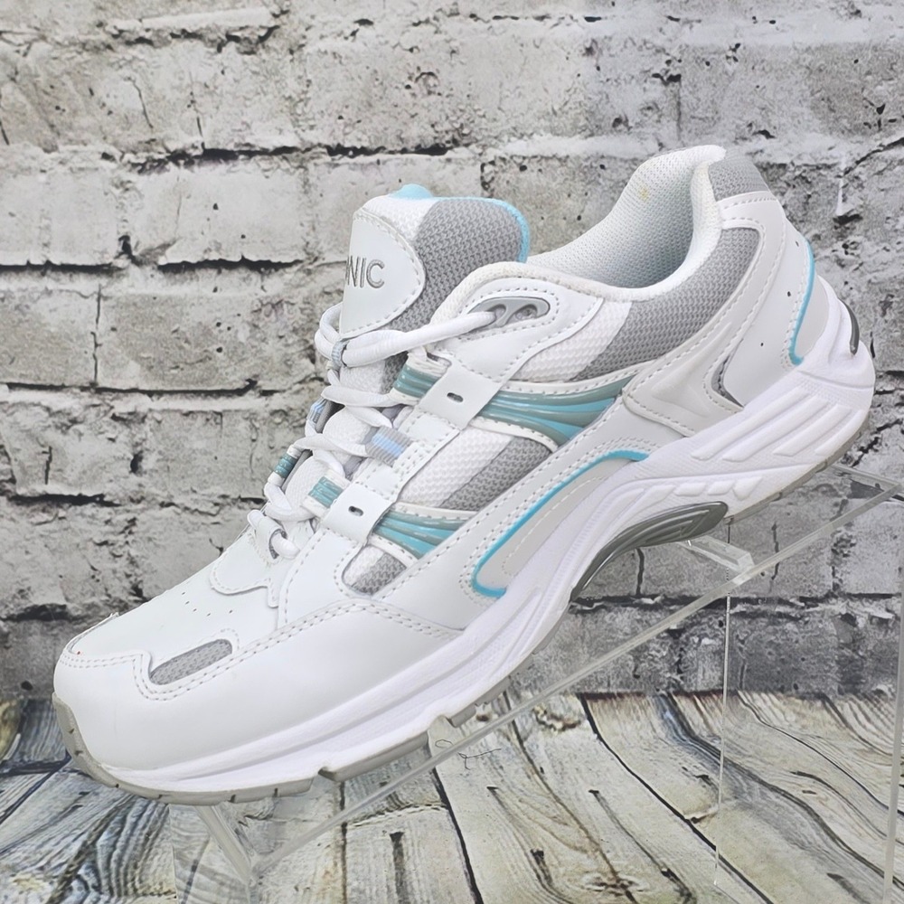 Vionic Walker Sneakers Women 9 White Blue Leather Mesh Orthopedic Walking Shoes - Picture 3 of 9